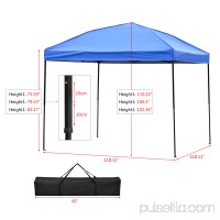 Ollieroo 10 x 10-Feet Outdoor Pop Up Portable Shade Instant Folding Canopy & Carrying Bag, Blue   566607285